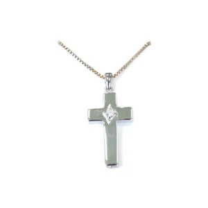 Cross with Stone Keepsake Pendant